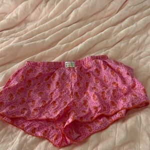 Roller Rabbit Pink and Orange Seahorse Women's Pajama Shorts
